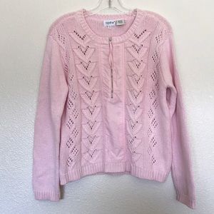 Crochet-like pullover sweater